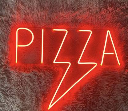 THE PARTY PLANET Pizza Neon Signs - Custom Neon Sign/ Pizza Lightning Neon Sign Night Lamp