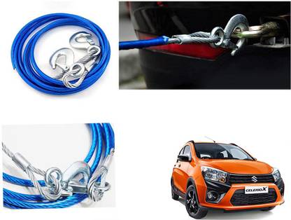 EXCHANGE CARTRENDING Tow Cable with Self Locking Hook for Maruti Suzuki Celerio X (12mm*4mtr) 4 m Towing Cable