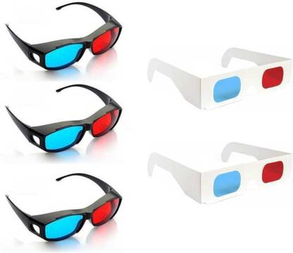 RingTel Red and Cyan 3 Plastic +2 Paper Offer 3D Glass for Mobile Phone Computer Laptop Video Glasses