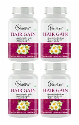 Nutrivue Hair Gain Capsule Extract for Healthy Scalp Hair Growth Hairfall Pack 4(60 Cap)