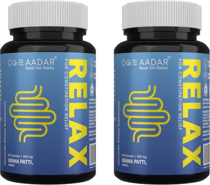 AADAR RE-LAX - Relief from Constipation and Indigestion, 60 Capsules (Pack of 2)