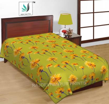 RAJDEVI JAIPUR PRINTS Cotton Single Flat 144 TC Floral Bedsheet