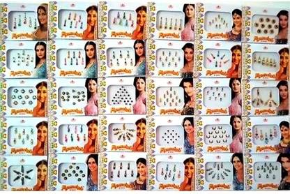 QUBIX Women Best Bindi Combo Pack 22 Flaps stone Bindi Color Woman Multicolor Bindis Forehead Multicolor Bindis