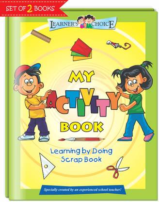 My Activity Book - Learning by Doing Scrap Book for Kids |A4 Size | 24 Multicolour Pages | Clear Colorful Sheets ideal for Projects, School and DIY Art & Craft | Set of 2  - Scrap book for kids