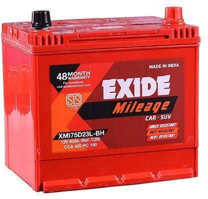 eixde Battery Nomenclature	Ref C20 Capacity (Ah)	CCA at - 18°C As Per IEC FXP0-XP1000 Car Battery Tray
