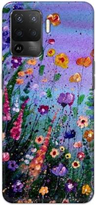 NDCOM Back Cover for OPPO F19 Pro Flowers Design Printed