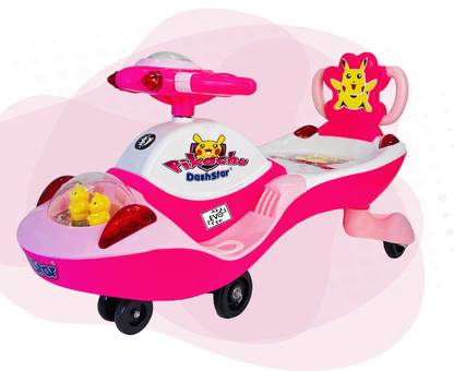 EVOSHINE Dash Star Pikachu Push n Ride Swing Car/Magic Car Ride On for Boys/ Girls Rideons & Wagons Non Battery Operated Ride On