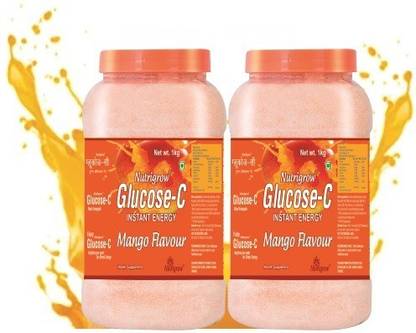NUTRIGROW Glucose-C 1Kg (Pack of 2), Mango Flavour/ Refreshing Summer Drink/ Regular Drink Energy Drink