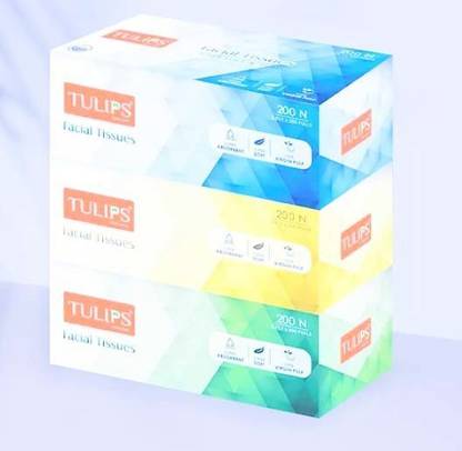 Tulips new dry facial tissues 200 pulls