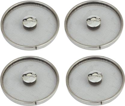 SUPER99 Stainless Steel Small Net Vessel Cover/Lids/Mesh Lids (Size- 8.5cm X 8.5 cm) 8.5 inch Lid, Pack of 4