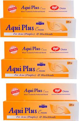 HAPDCO AQUI PLUS CREAM FOR ACNE,PIMPLES & BLACKHEADS 25 G-PACK OF 3