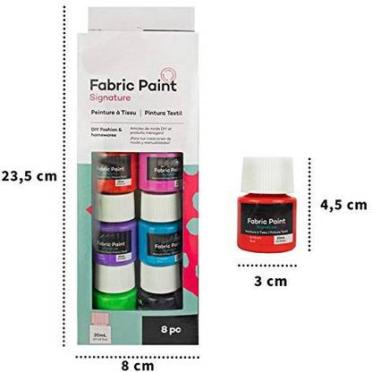 Gold Leaf Permanent Fabric Paint Set 8 x 20ml Multicolour Set, Fabric colour (PMHS0022)