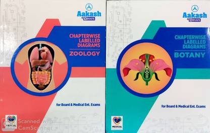Aakash Chapterwise Labelled Diagrams Set Of 2 Books (Botany & Zoology)