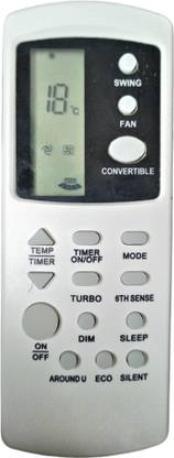 Ehop Compatible Remote Control for AC with Turbo, Eco and Around you Buttons VE-210B Whirlpool Remote Controller