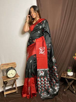 Woven Fashion Art Silk Saree with Unstitched Blouse