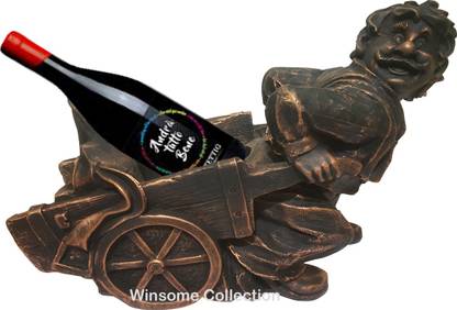 WINSOME COLLECTION Wine Bottle Holder Stand Glass Holder Stand Rack Statue Decorative Showpiece  -  18 cm
