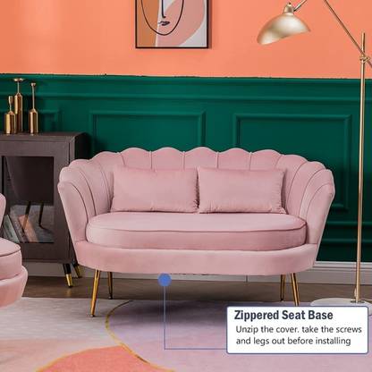 Crosby Sofa sectional fabric in teak wood for your living room, office Pre-assembled Fabric 2 Seater  Sofa