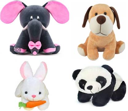 odinbirds Animals Soft Toy Kids for Playing Soft Toy Dog Elephant Rabbit & Panda  - 30 cm