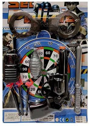 TGNSTORE Police Set 1 Gun 3 Bullet 1 Bomb 1 Wireless Telephone Police Stick 1 Hand Lock Darts & Plastic Bullets