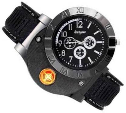 WRADER Wind Proof & Flameless Lighter Watch Rechargeable USB Charging Cigarette Lighter Watch Lighter Wrist Hand Watch Cigarette Lighter