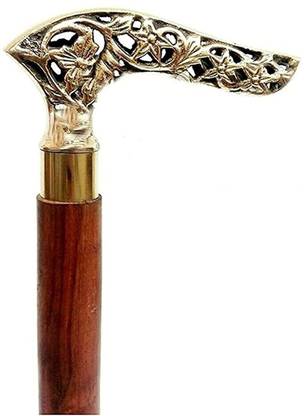 ANAS ANTIQUE WORLD ANAS-003 Brass Victorian Walking Stick With Brass Royal Handle Walking Cane Walking Stick