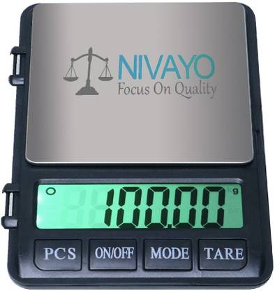 NIVAYO Electronic DIGITAL Scale,MH-999 (600 gram x 0.01 Gram) Digital Jewellery Weighing Scale, Gold & Silver ornaments Weight Measuring machine Portable Weighing Scale for homes and professionals Weighing Scale ,(Beta-22) Black Weighing Scale