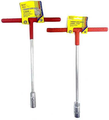 Jon Bhandari Tools Wrench Set 12mm & 14mm T Handle Spanner Socket Wrench Set 12mm & 14mm Deep Reach Nut Driver Single Sided Socket Wrench