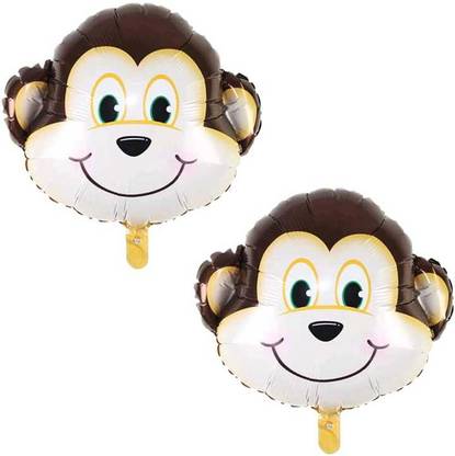 TS MONKEY GAINT HEAD ZOO ANIMALS FOREST JUNGLE SAFARI THEME FOIL BALLON DECORATION