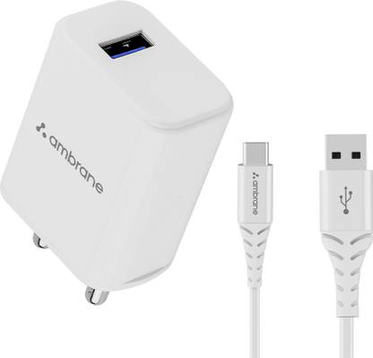 Ambrane 18 W Quick Charge 3 A Wall Charger for Mobile with Detachable Cable