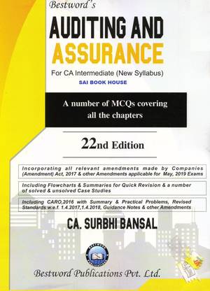 Bestword's Auditing And Assurance For CA Inter (New Syllabus) By CA. Surbhi Bansal For May 2019 Exams