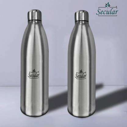Secular Juice Storage Bottle, Stainless Steel Fresh Juice Bottle (Pack of 2) 1000 ml Steel Bottle