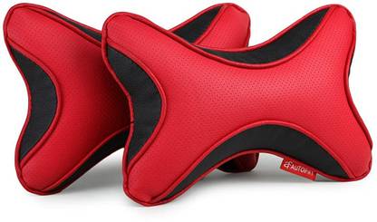 AUTOFIT Red, Black Leather Car Pillow Cushion for Universal For Car