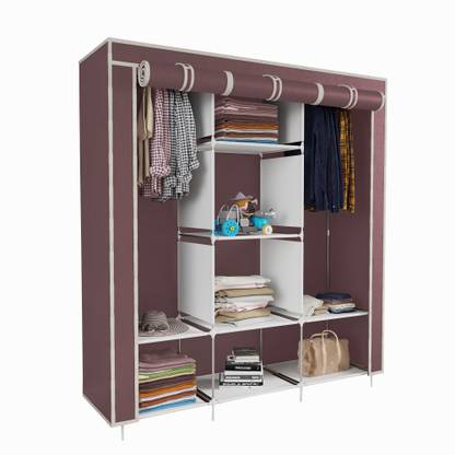 Lyzoo C1 Premium 3 Door 8 Shelf Carbon Steel Collapsible Wardrobe