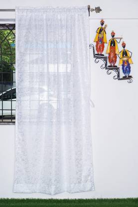 Parda Online 152 cm (5 ft) Cotton Transparent Window Curtain Single Curtain