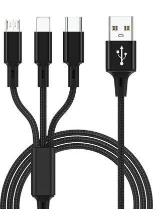 POZUB Micro USB Cable 2 A 1.3 m Super Fast Charging 3IN1 Multiple Pin Charging Cable Magic Charger Charging Pad