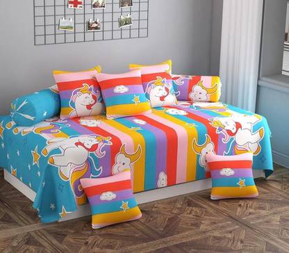 WMK Polycotton Cartoon Diwan Set