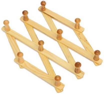 TFS Wooden Wall Hooks Set for Clothes | Adjustable Wall Hanger Door Hanger