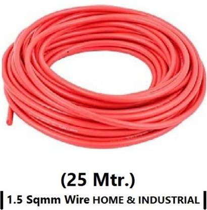 Kaalingaa 1.5mm Copper Wire for Home or Domestic Industrial Electric Wiring, Electric Wire 1.5 sq/mm Red 25 m Wire
