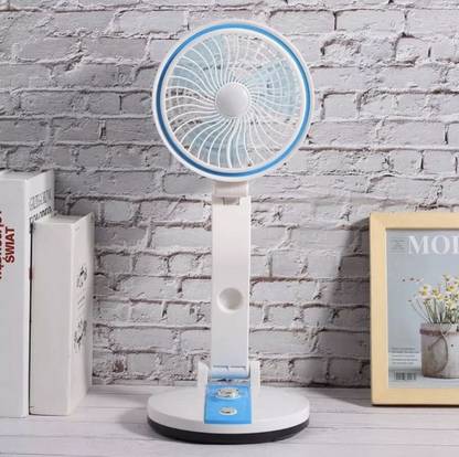 Nextbot Rechargeable Fan with LED light,upto 2 hours backup,Emergency light upto 6 hours 3 Blade Table Fan