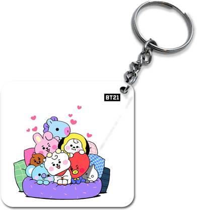 The Kamy MDF Wood keychain| keyring for BTS | BT21 | Butter Lovers. (13) Key Chain