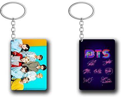 GIFTMART Bts Keychain Bts 2 Pcs Bts Neon Signatures And Bts Army Key Chain