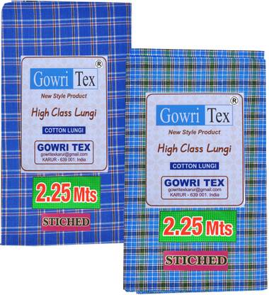 GOWRI TEX Checkered Multicolor Lungi
