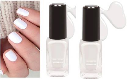 Latixmat Pigmented & Long Wear Professional Velvet Matte White Nail Polish Combo OF 2 VELVET MATTE WHITE