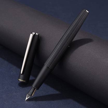 Asvine A3 Matte Black Aluminum Fountain Pen Extra Fine Nib Fountain Pen