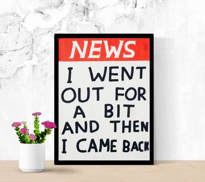 News - David Shrigley Art Print, David Shrigley Poster, Contemporary Art, Funny Wall Art, Home Decor, Modern Art Print Paper Print