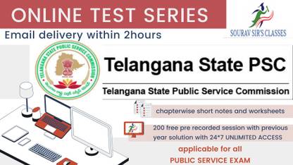 Material On Telengana State PSC Online Test Series | Chapterwise, Topicwise Questions And Mock Tests With Solutions | Practice 2080 MCQs | 200 Free Classes (Email Delivery In 2 Hours)