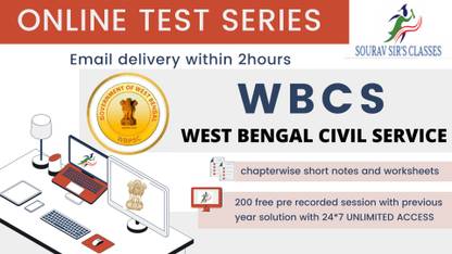 Material On WBCS Exam Online Test Series | Chapterwise, Topicwise Questions And Mock Tests With Solutions | Practice 3080 MCQs | 200 Free Classes (Email Delivery In 2 Hours)