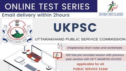 Material On UKPSC Online Test Series | Chapterwise, Topicwise Questions And Mock Tests With Solutions | Practice 2080 MCQs | 200 Free Classes (Email Delivery In 2 Hours)