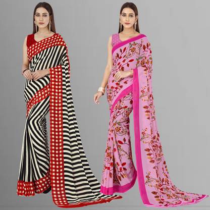 Striped Bollywood Georgette Saree