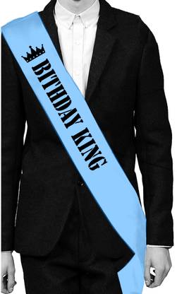 hubops Birthday King Sash for Party Decoration sash for Happy birthday boy/Man (Blue)